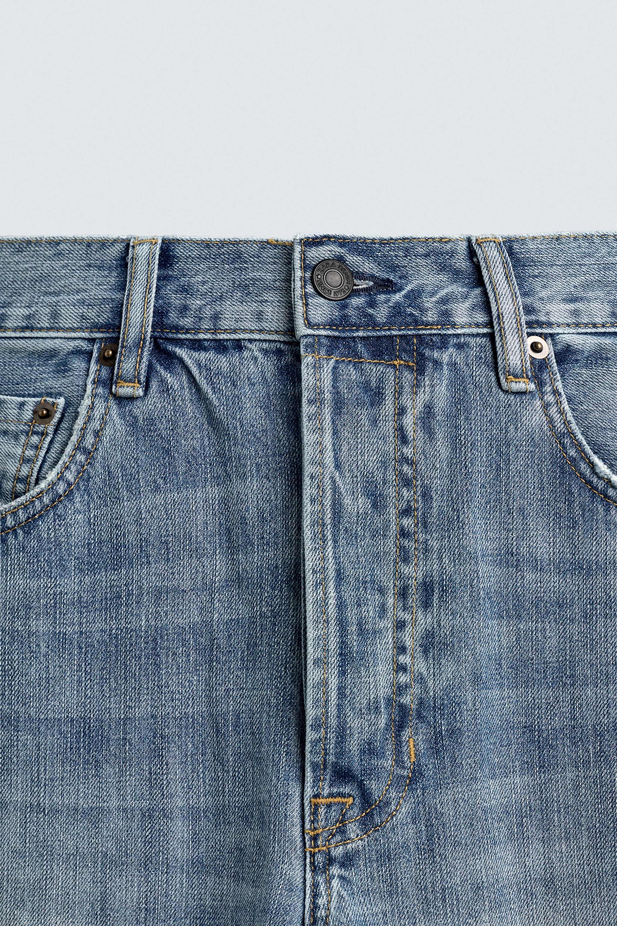 LOOSE BALLOON FIT JEANS WITH CONTRASTING BANDS